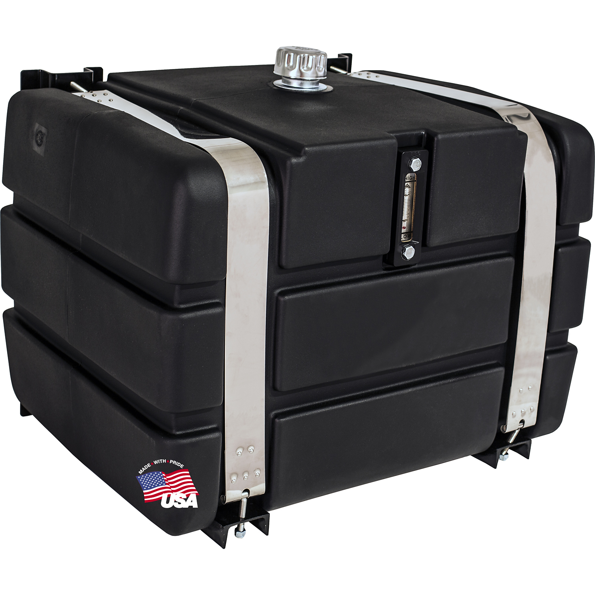 Buyers Products, 50 Gallon Side-Mount Polymer Reservoir, Capacity 50 Gal, Suction Port Size 2 in, Return Port Size 1-1/4 in, Model# SMR50P
